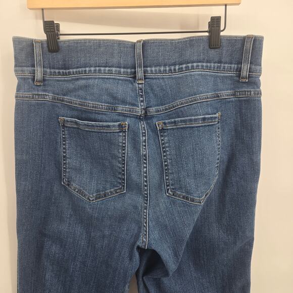 Spanx 1X Ankle Straight Leg Jeans Vintage Indigo Blue Pull On Plus Tall - Picture 6 of 10